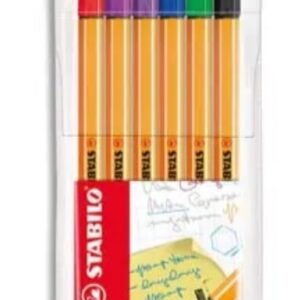 Stylo feutre Stabilo point 88 écriture extra-fine - Pochette de 6 couleurs fun
